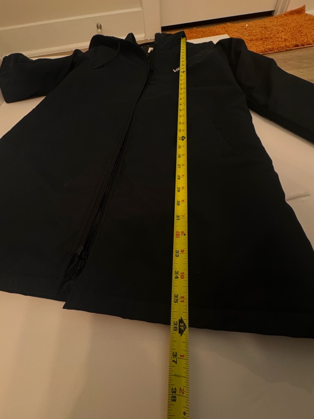 Vans Black Long Hooded Puffer Coat - Picture 11 of 11